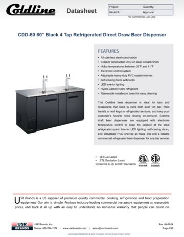Spec Sheet Document