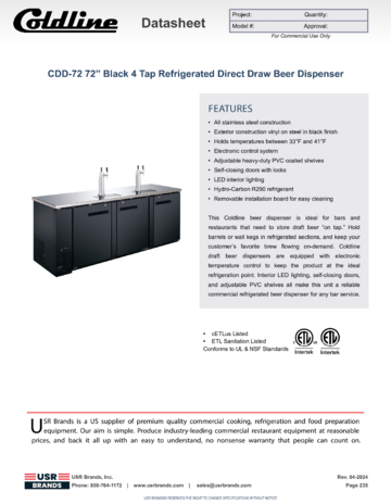 Spec Sheet Document