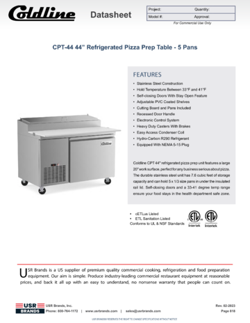 Spec Sheet Document