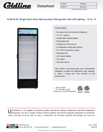 Spec Sheet Document