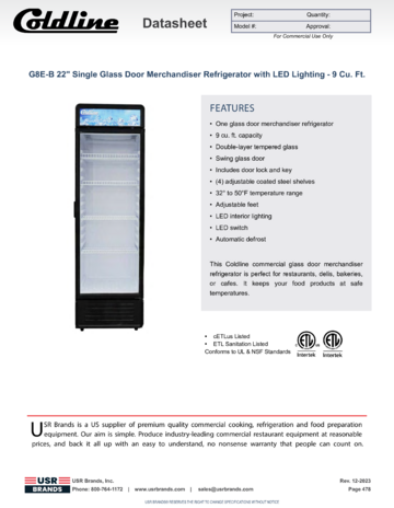 Spec Sheet Document