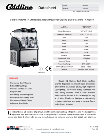 Spec Sheet Document