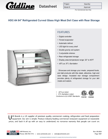 Spec Sheet Document