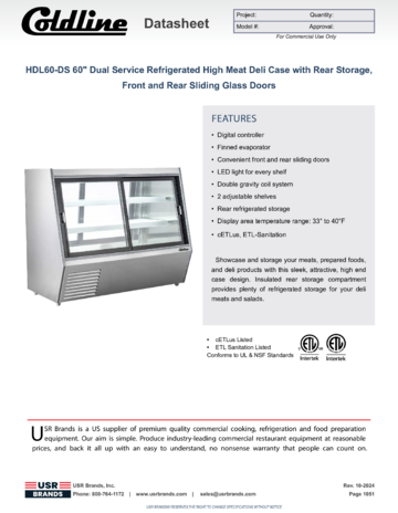Spec Sheet Document
