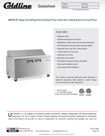 Spec Sheet Document