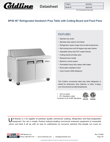 Spec Sheet Document