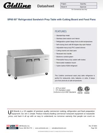 Spec Sheet Document