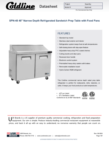 Spec Sheet Document