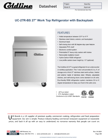 Spec Sheet Document
