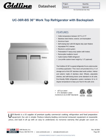 Spec Sheet Document