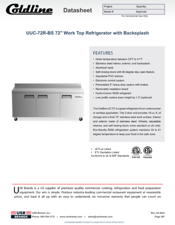 Spec Sheet Document