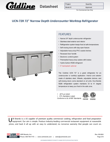 Spec Sheet Document