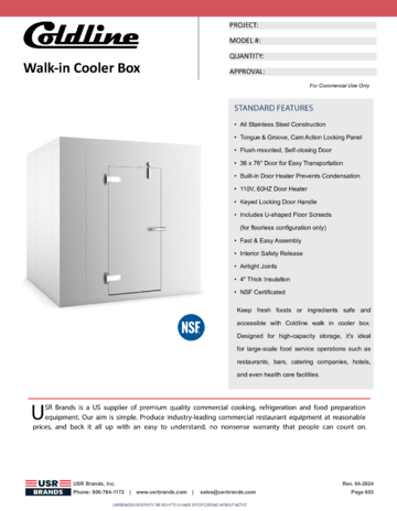 Spec Sheet Document