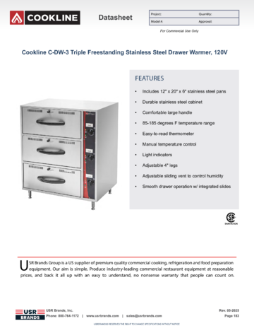 Spec Sheet Document