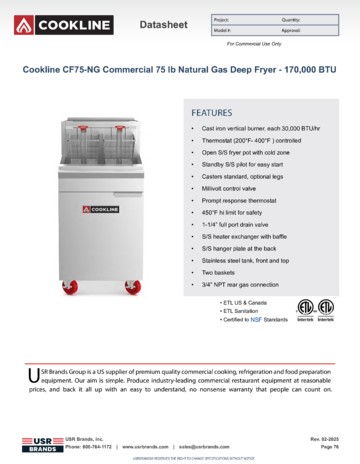 Spec Sheet Document