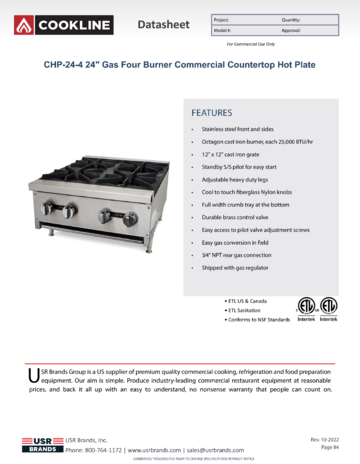 Spec Sheet Document