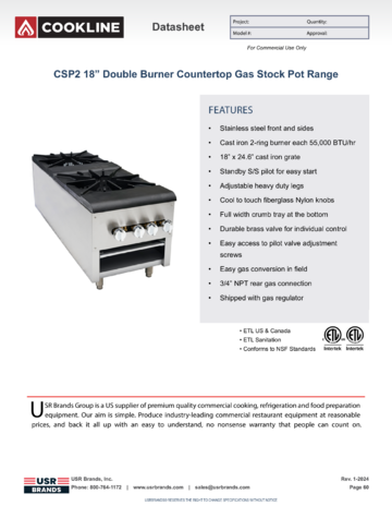 Spec Sheet Document