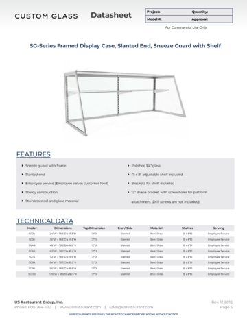 Spec Sheet Document