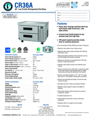 Spec Sheet Document