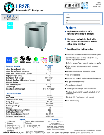 Spec Sheet Document