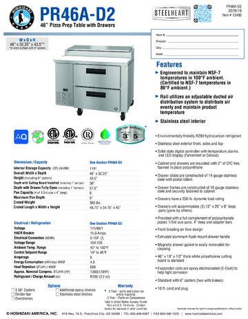 Spec Sheet Document