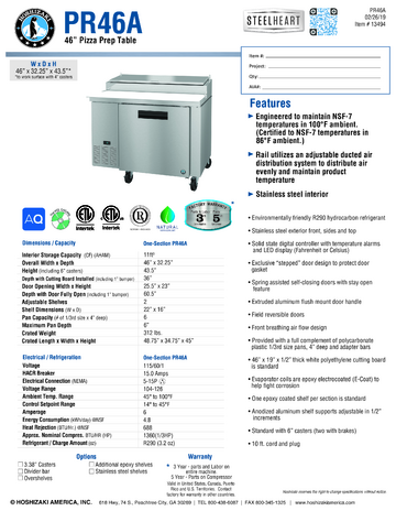 Spec Sheet Document