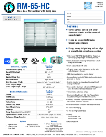 Spec Sheet Document