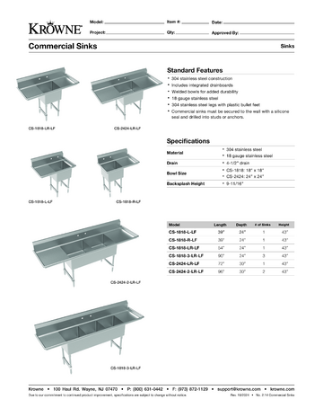 Spec Sheet Document