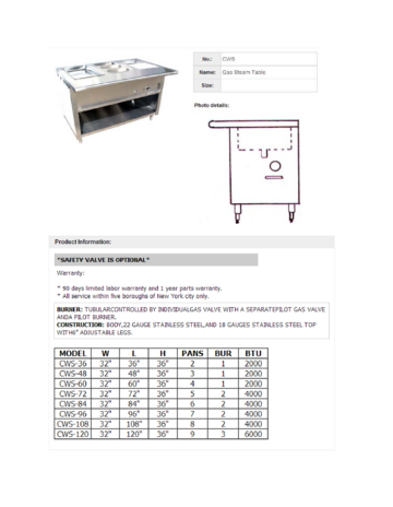 Spec Sheet Document