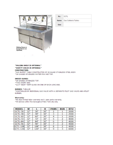 Spec Sheet Document