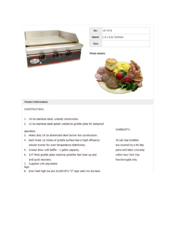 Spec Sheet Document