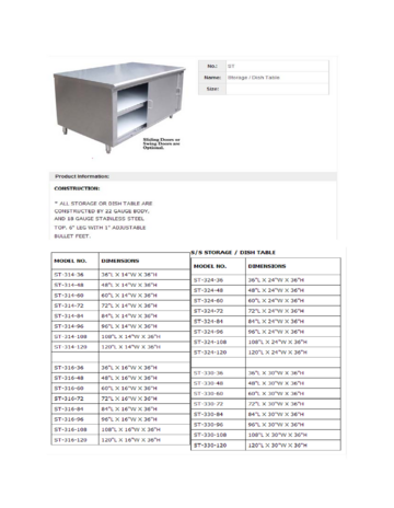 Spec Sheet Document