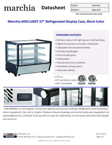 Spec Sheet Document