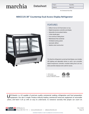 Spec Sheet Document