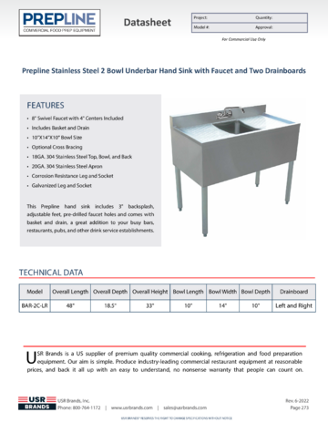 Spec Sheet Document