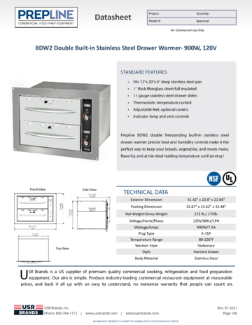 Spec Sheet Document