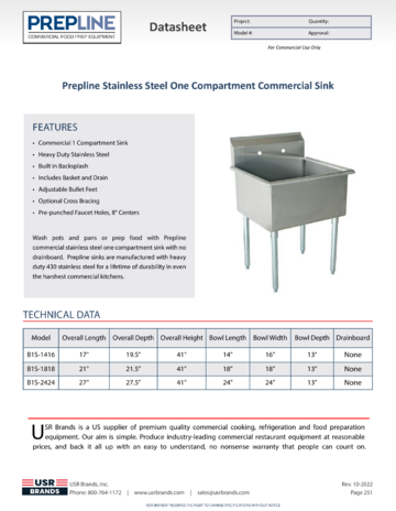 Spec Sheet Document