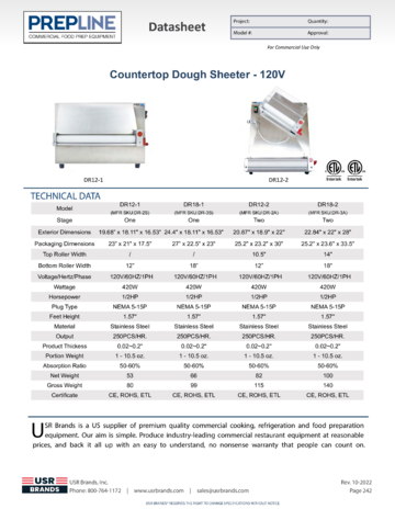 Spec Sheet Document
