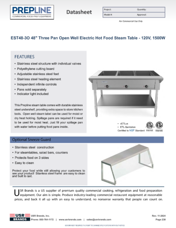 Spec Sheet Document