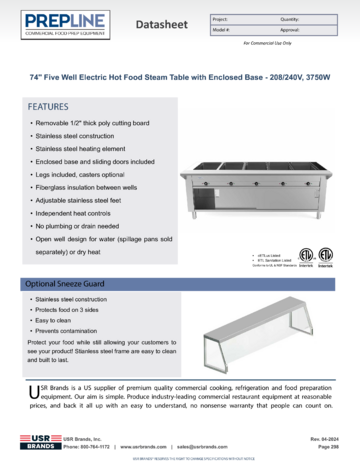 Spec Sheet Document