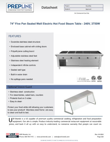 Spec Sheet Document