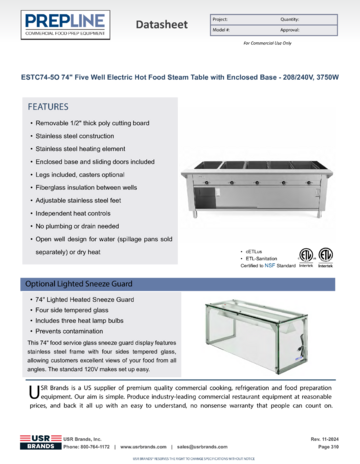 Spec Sheet Document