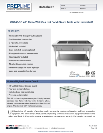 Spec Sheet Document