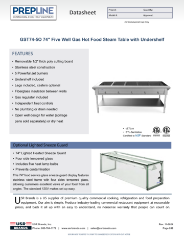 Spec Sheet Document