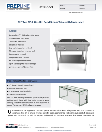 Spec Sheet Document