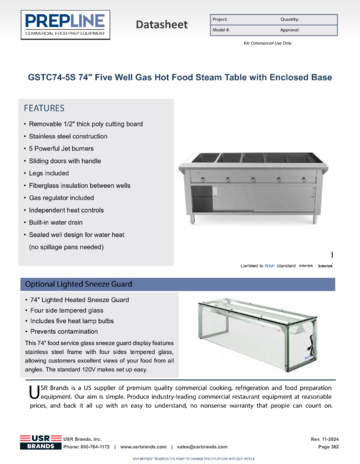 Spec Sheet Document