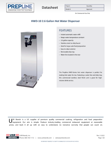 Spec Sheet Document