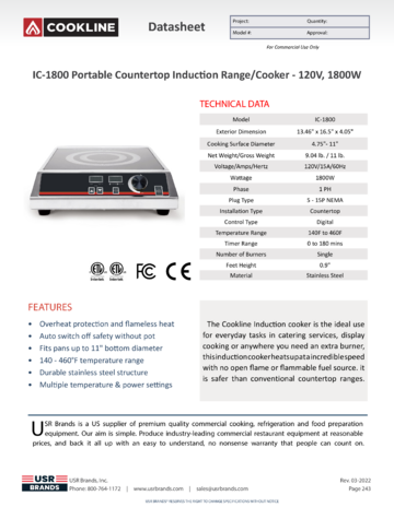 Spec Sheet Document