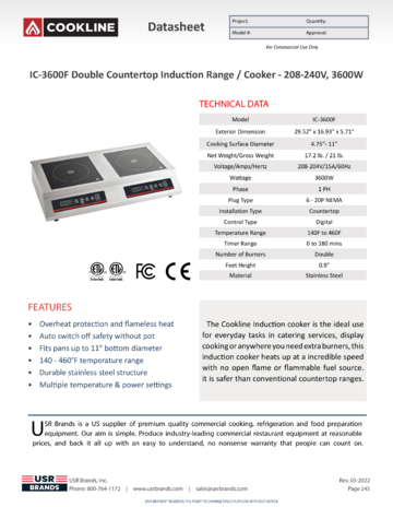 Spec Sheet Document