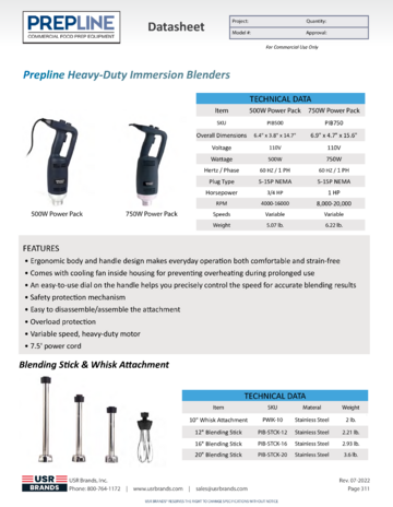 Spec Sheet Document